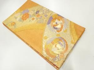 未使用品　鳳凰に花丸文様織出し袋帯